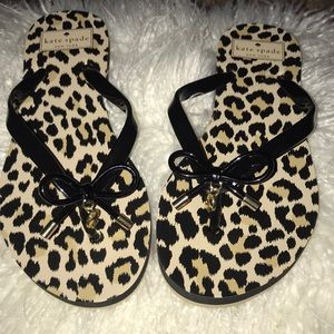 Kate spade leopard flip flops